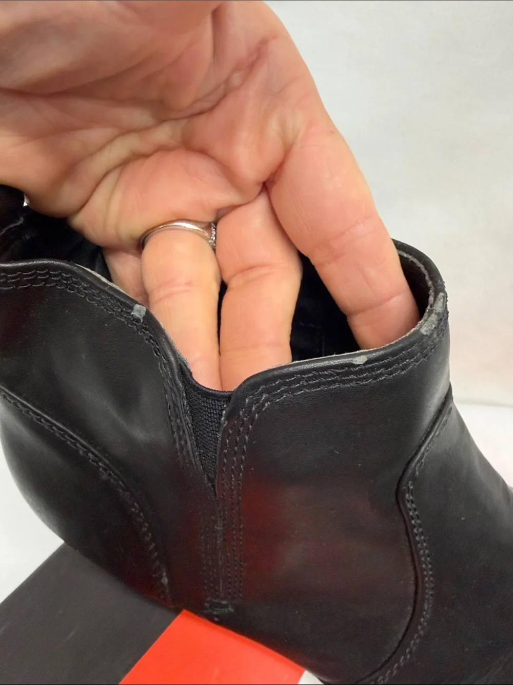 G by Guess Black Leather Ankle Booties with Gold Zip Pull
